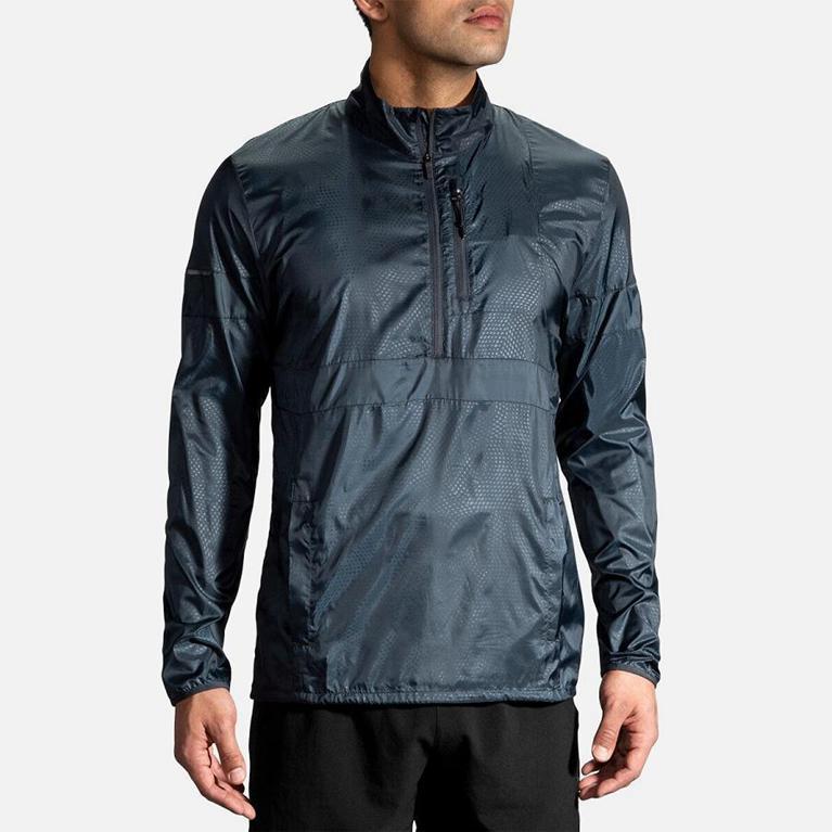 Brooks Men's LSD Pullover Running Jackets - Blue (XGTS89632)